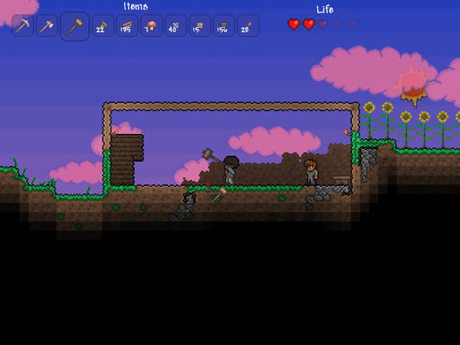 Terraria - Как пережить первую ночь в компании зомби